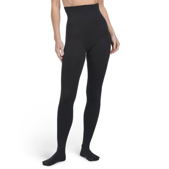 ASSETS BY SPANX Black Opaque Shaping Tights - Picture 1 of 2
